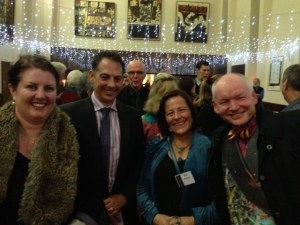 Leife Shallcross, David Versace, Keri Arthur and Rob Porteous. Aurealis Awards, April 2014