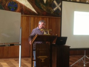 Fantasy author, Russell Kirkpatrick, presenting at Conflux Writers Day