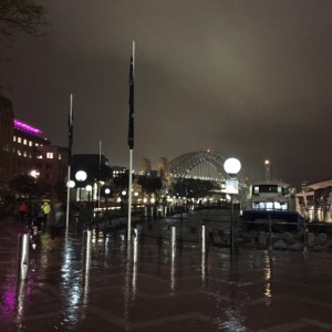 Rainy view of Sydney Harbour